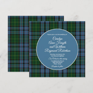 Invitación a la boda cuadrada de Forsyth Plaid