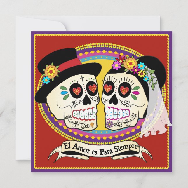 Invitación a la boda cuadrada de Los Novios (españ (Anverso)