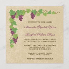 Invitación a la boda cuadrada de viñedos (pergamin
