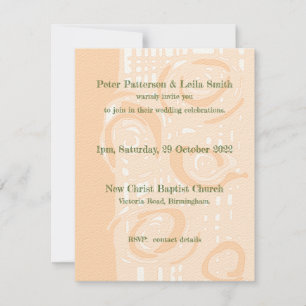 Invitación a la boda Cultura Mosaica Floral Peach