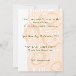 Invitación a la boda Cultura Mosaica Floral Peach