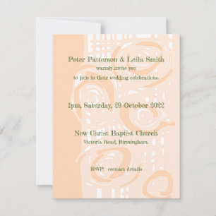 Invitación a la boda Cultura Mosaica Floral Peach