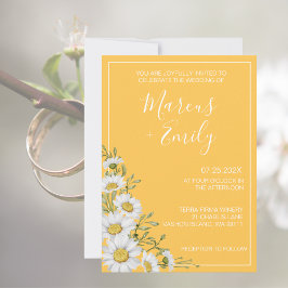 Invitación a la boda Daffodil Amarillo y Blanco