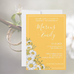 Invitación a la boda Daffodil Amarillo y Blanco