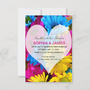 Invitación a la boda daisies el colorido corazón f