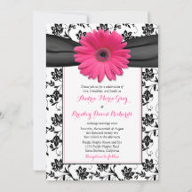 Invitación a la boda Daisy rosa de Damasco blanco