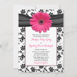 Invitación a la boda Daisy rosa de Damasco blanco