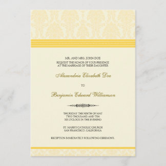 Invitación a la boda Damasco encantadora (limón/cr
