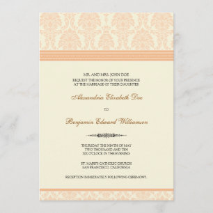 Invitación a la boda Damasco encantadora (melocotó