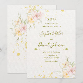 Invitación a la boda de acuarela botánica