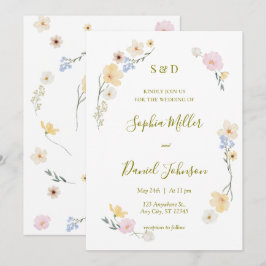 Invitación a la boda de acuarela botánica