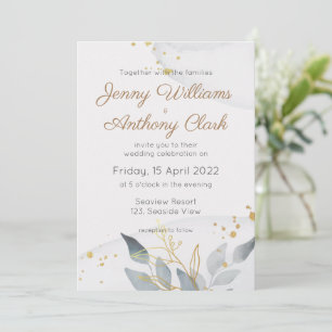 Invitación a la boda de acuarela de abstracto mini