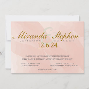 Invitación a la boda de acuarela de coral