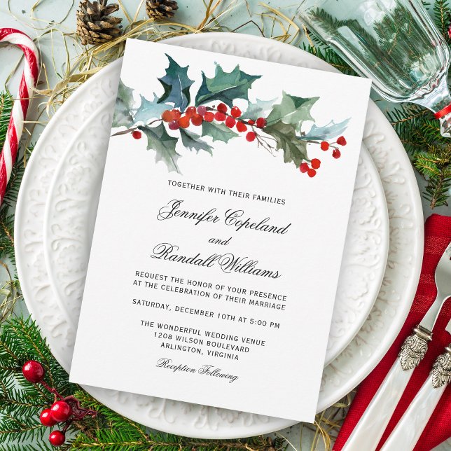 Invitación a la boda de acuarela de la vegetación  (Subido por el creador)