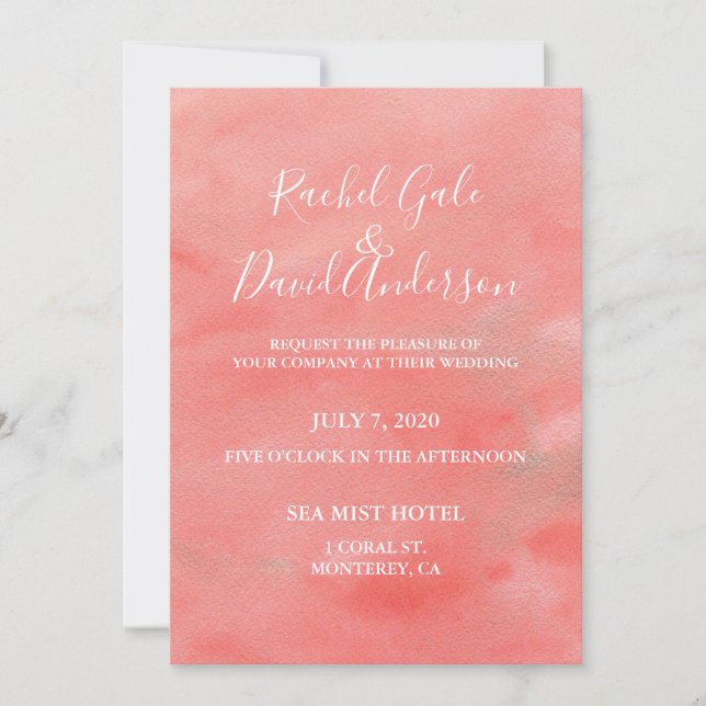 Invitación a la boda de acuarela de los sueños de  (Anverso)