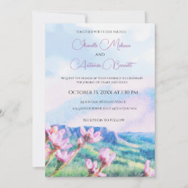 Invitación a la boda de acuarela de montaña