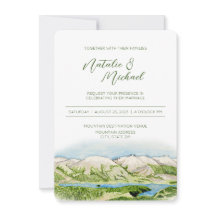 Invitación a la boda de acuarela de montaña rusa