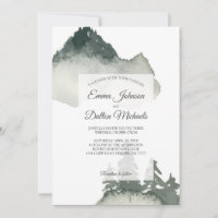 Invitación a la boda de acuarela de montaña rusa