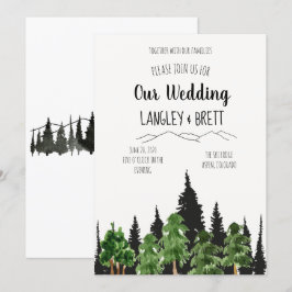 Invitación a la boda de acuarela de selva rústica