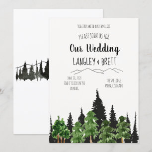 Invitación a la boda de acuarela de selva rústica