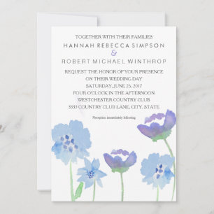 Invitación a la boda de acuarela del Pastel Floral