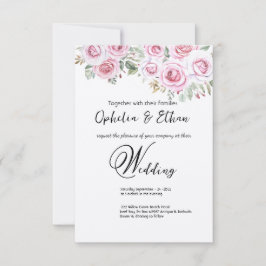 Invitación a la boda de acuarela floral