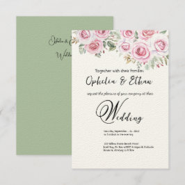 Invitación a la boda de acuarela floral