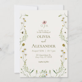 Invitación a la boda de acuarela floral