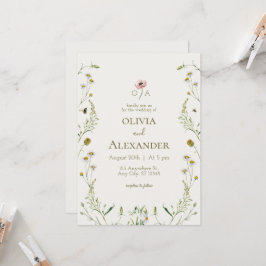 Invitación a la boda de acuarela floral