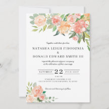 Invitación a la boda de acuarela floral