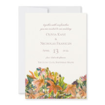 Invitación a la boda de acuarela floral