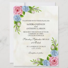 Invitación a la boda de acuarela floral