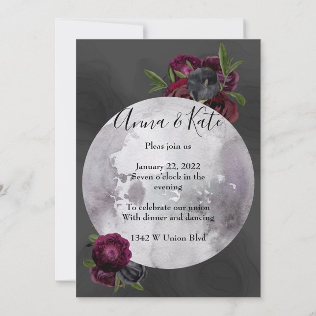Invitación a la boda de acuarela floral (Anverso)