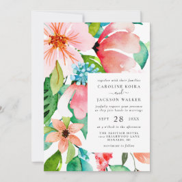 Invitación a la boda de acuarela tropical