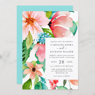 Invitación a la boda de acuarela tropical