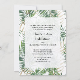 Invitación a la boda de acuarela tropical