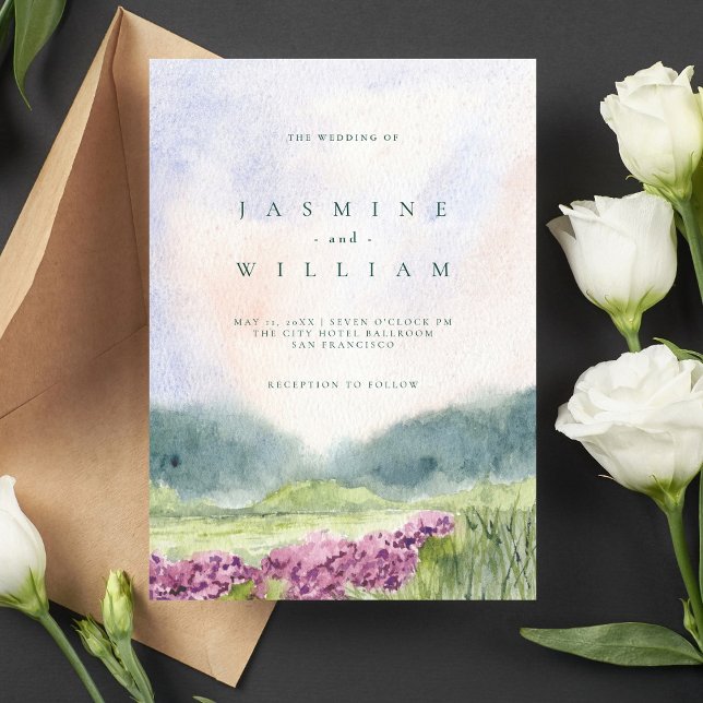 Invitación a la boda de acuarela verde y beige (Subido por el creador)