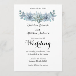 Invitación a la boda de acuarela y de flores