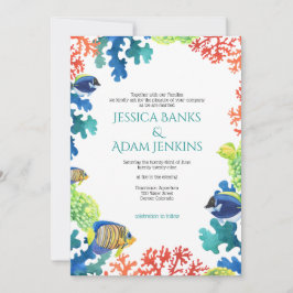 Invitación a la boda de acuario colorido