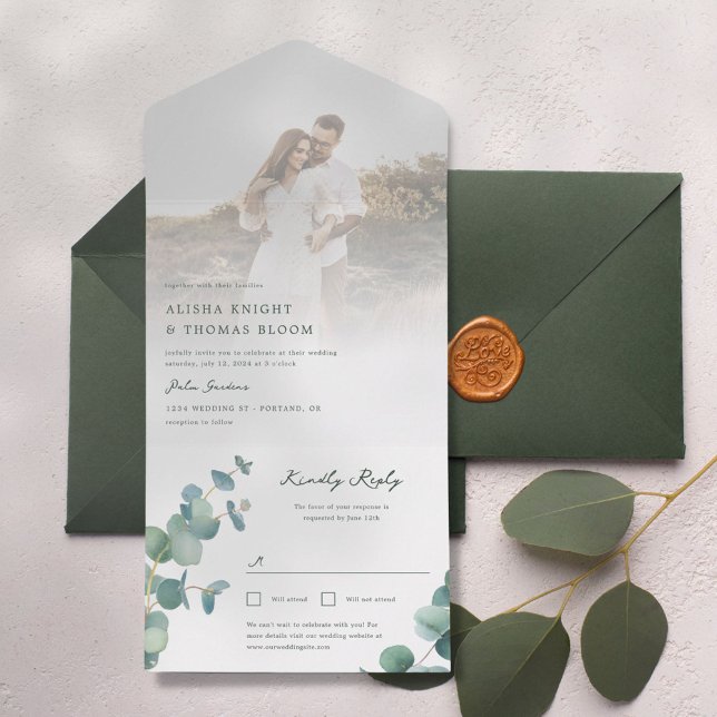 Invitación a la boda de Adelaida con postcard RSVP (Subido por el creador)
