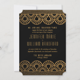 Invitación a la boda de aficionados de Gold Art De