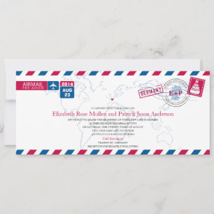 Invitación a la boda de Airmail en Alemania