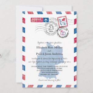 Invitación a la boda de Airmail en Alemania
