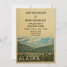 Invitación a la boda de Alaska Vintage a mediados