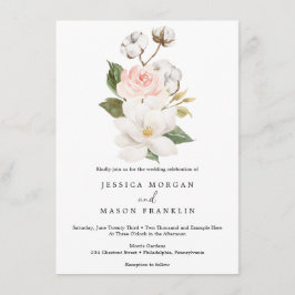 Invitación a la boda de algodón en Magnolia