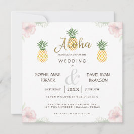 Invitación a la boda de Aloha Tropical Pineapple B