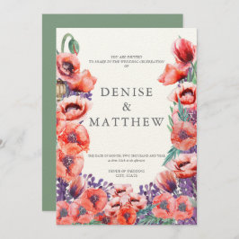 Invitación a la boda de amapola con Basil de vuelt