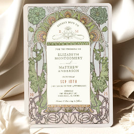 Invitación a la boda de amapolas Art Nouveau por M