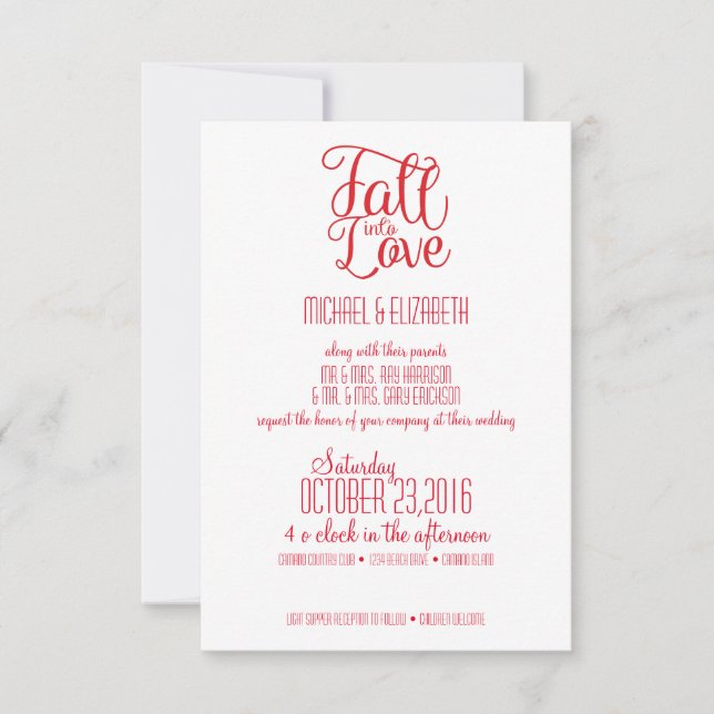 Invitación a la boda de amor (Anverso)