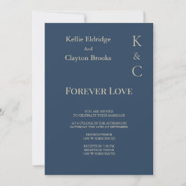 Invitación a la boda de amor Blue Forever